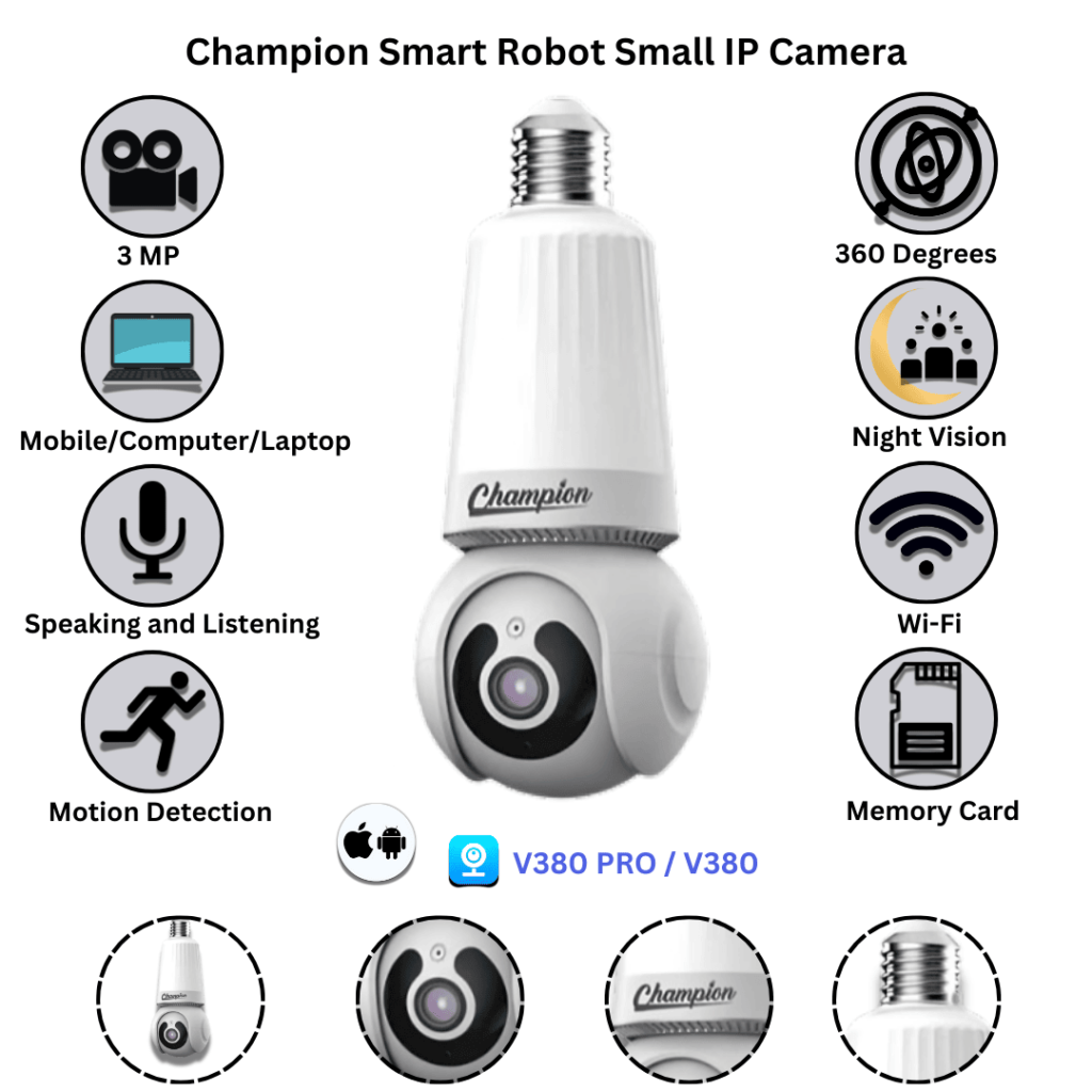 3MP Lens Bulb PTZ Long Light Camera