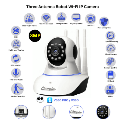 3MP Three Antenna Lanport Robot Camera