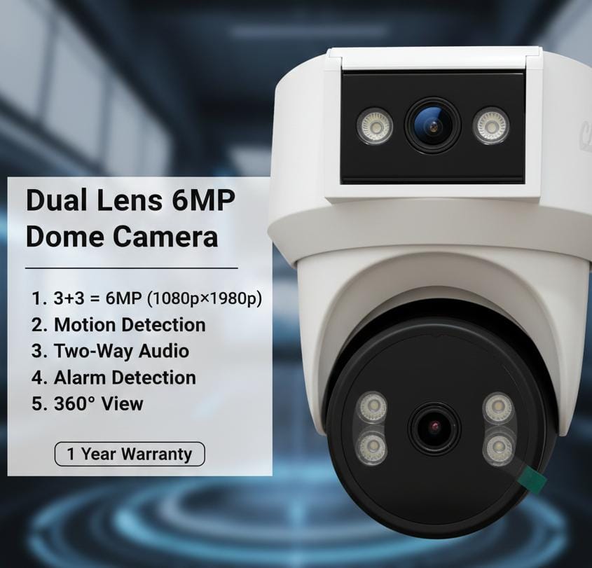 Dual Lens 6MP Dome Full Wide Camera